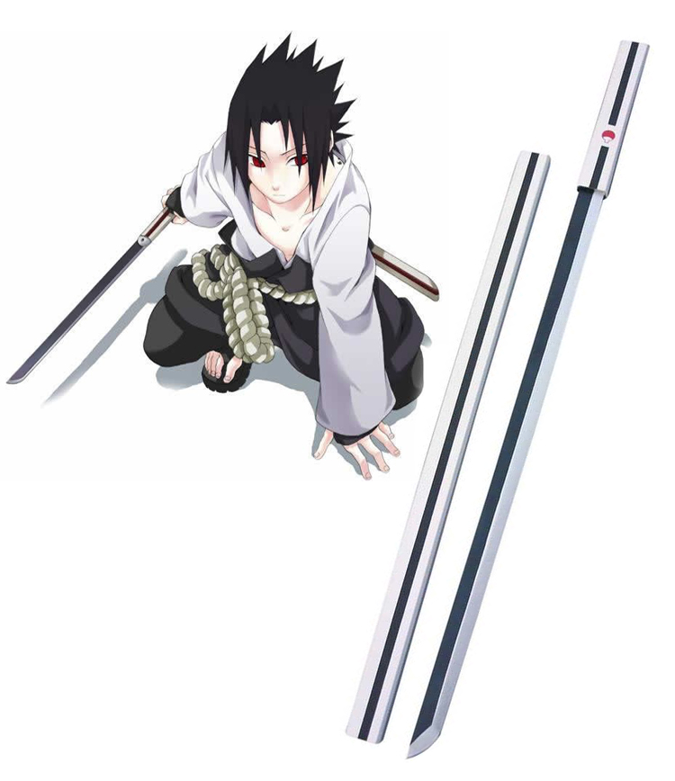 Naruto Uchiha Sasuke White Kusanagi Cosplay Wooden Weapons